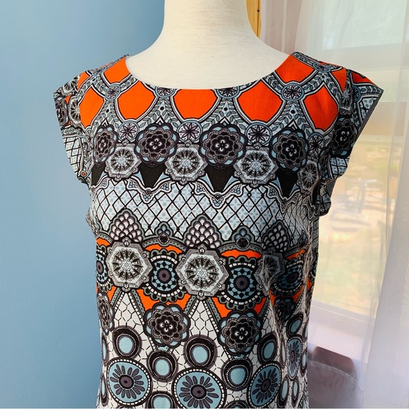 Banana Republic Pattern Cap Sleeve Sheath Dress - Picture 2 of 7